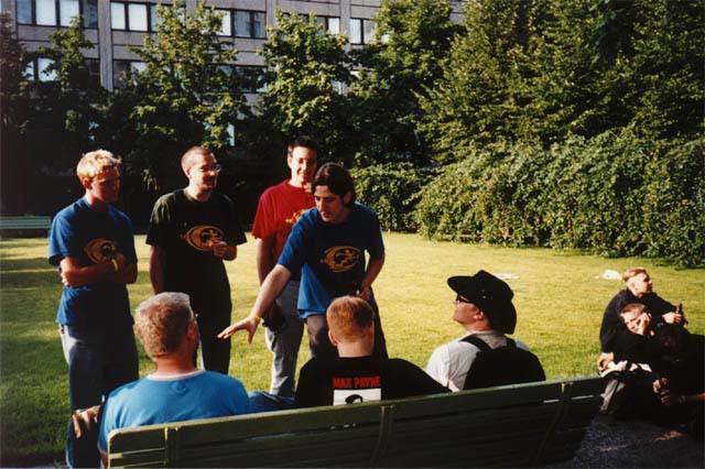 Sixpack, Cynic, Noname and XXX trying to explain Komplex why they will loose the bet on them winning the 64k compo.