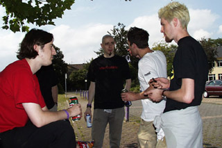 Outside the hall: XXX, Nomad, Cyclone and Arcane