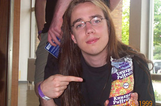 KB (Farbrausch) with his favourite meal.