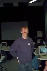 Crest posing in front of the bigscreen
