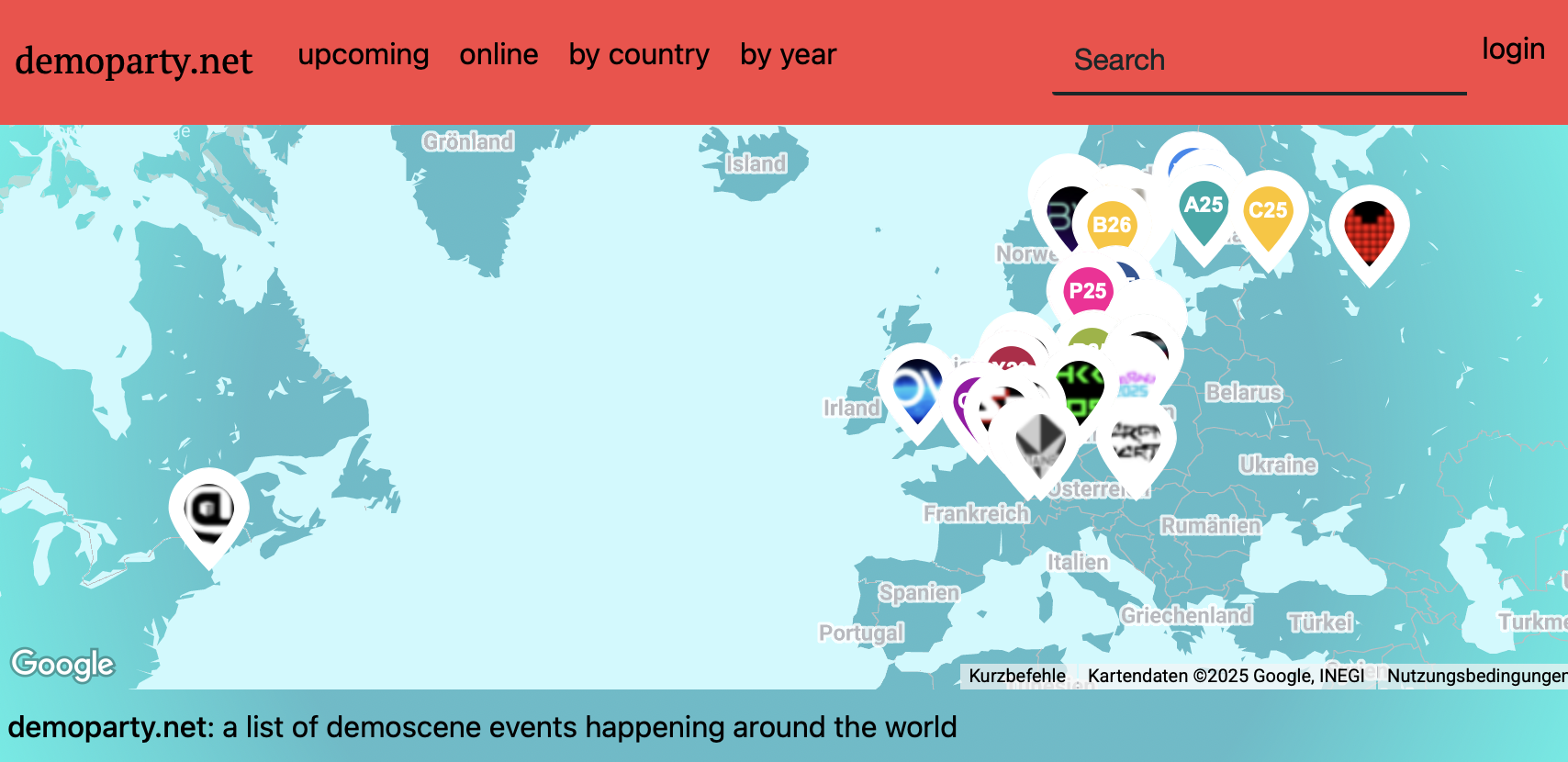 screenshot of demoparty.net